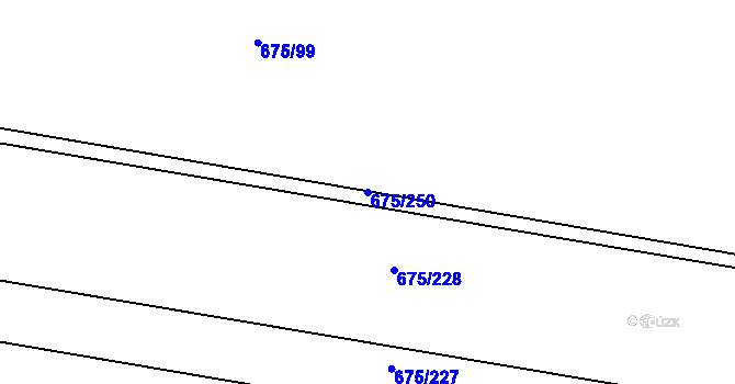Parcela st. 675/250 v KÚ Oldřišov, Katastrální mapa