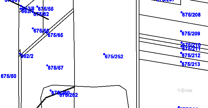 Parcela st. 675/252 v KÚ Oldřišov, Katastrální mapa