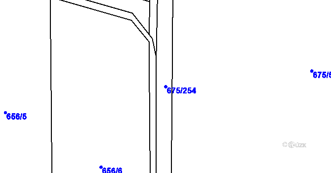 Parcela st. 675/254 v KÚ Oldřišov, Katastrální mapa