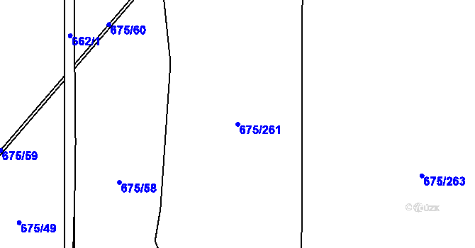 Parcela st. 675/261 v KÚ Oldřišov, Katastrální mapa