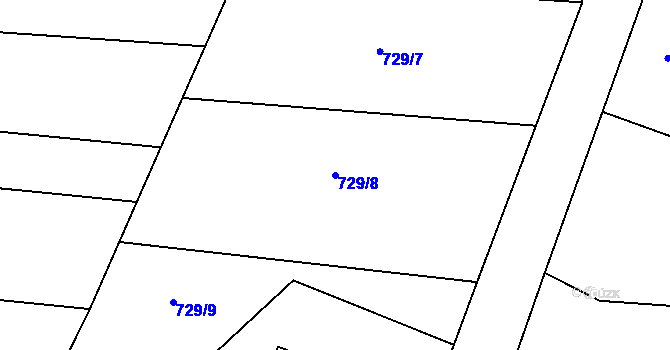 Parcela st. 729/8 v KÚ Oldřišov, Katastrální mapa