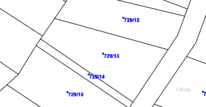 Parcela st. 729/13 v KÚ Oldřišov, Katastrální mapa
