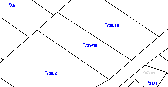 Parcela st. 729/19 v KÚ Oldřišov, Katastrální mapa