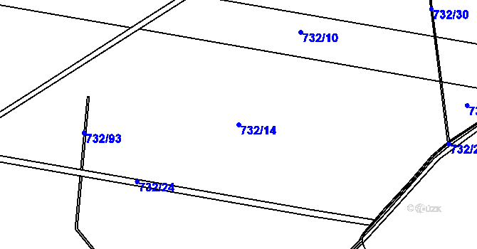 Parcela st. 732/14 v KÚ Oldřišov, Katastrální mapa