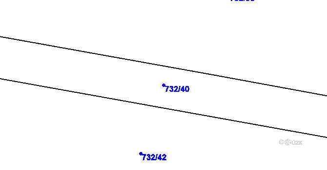 Parcela st. 732/40 v KÚ Oldřišov, Katastrální mapa