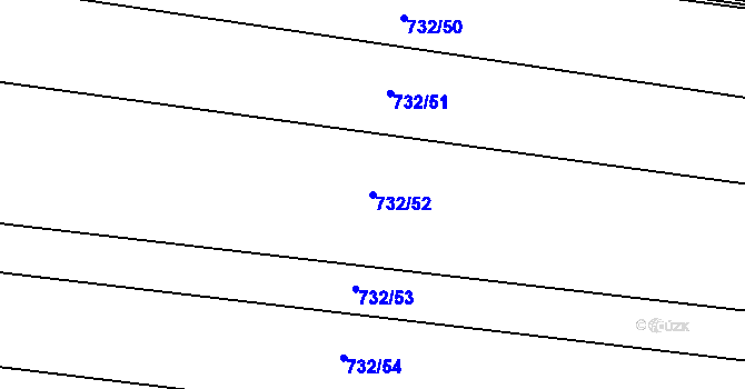 Parcela st. 732/52 v KÚ Oldřišov, Katastrální mapa