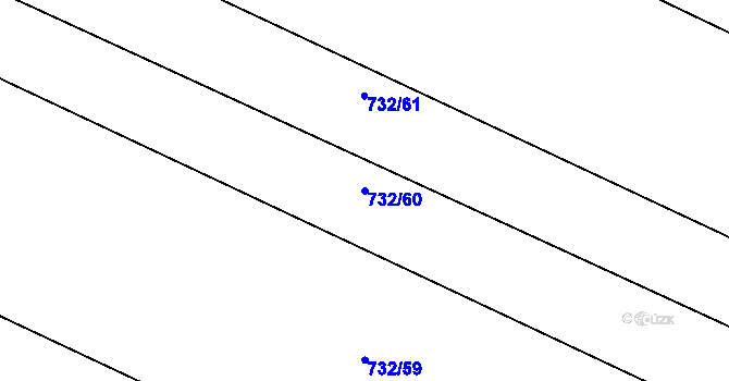 Parcela st. 732/60 v KÚ Oldřišov, Katastrální mapa