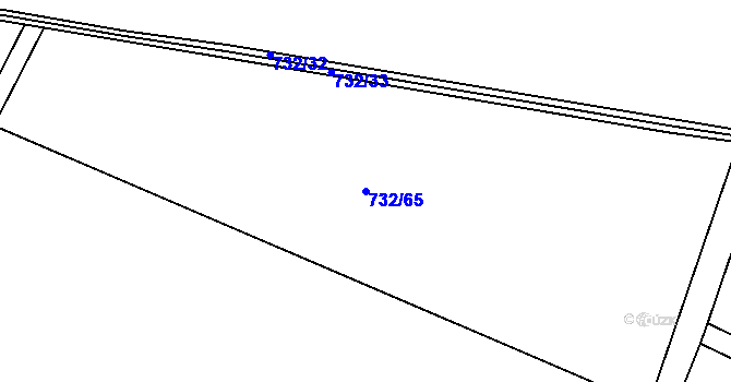 Parcela st. 732/65 v KÚ Oldřišov, Katastrální mapa