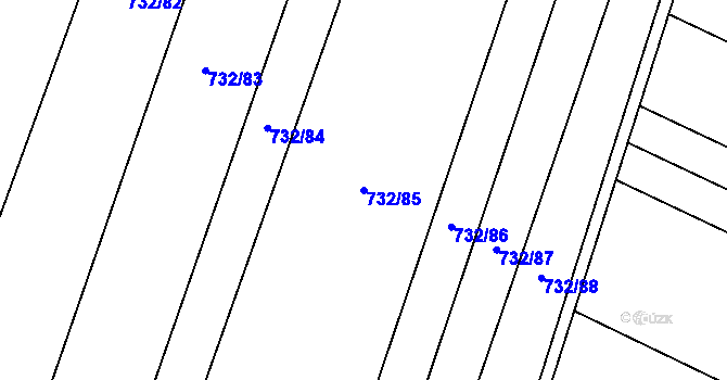 Parcela st. 732/85 v KÚ Oldřišov, Katastrální mapa
