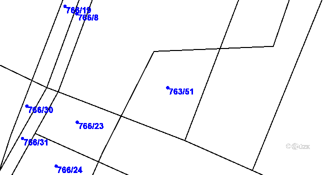 Parcela st. 763/51 v KÚ Oldřišov, Katastrální mapa
