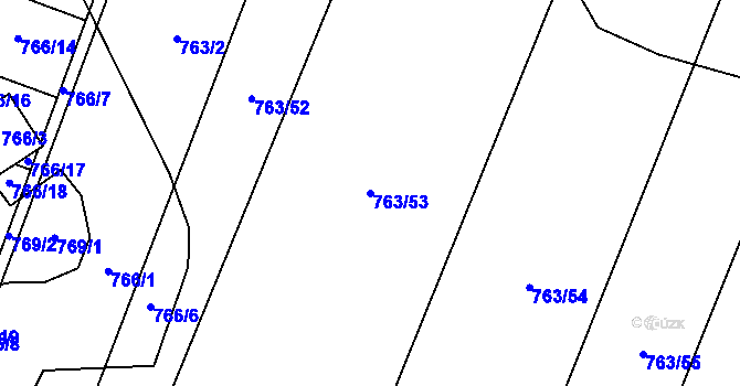 Parcela st. 763/53 v KÚ Oldřišov, Katastrální mapa