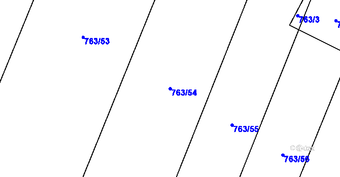 Parcela st. 763/54 v KÚ Oldřišov, Katastrální mapa