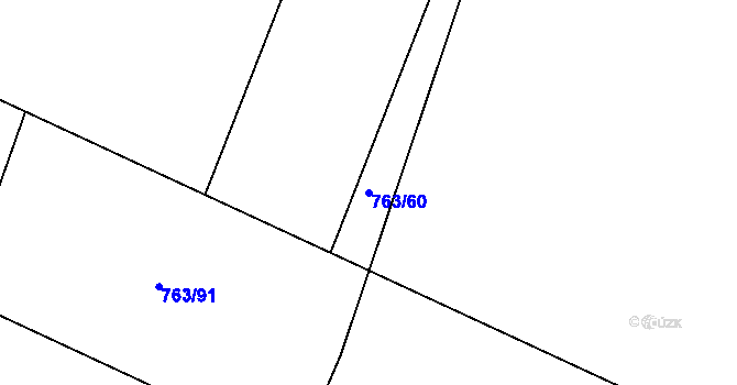 Parcela st. 763/60 v KÚ Oldřišov, Katastrální mapa