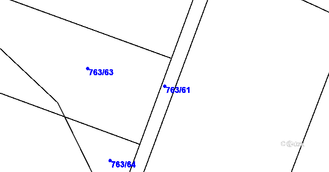 Parcela st. 763/61 v KÚ Oldřišov, Katastrální mapa