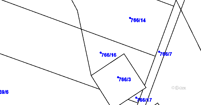 Parcela st. 766/16 v KÚ Oldřišov, Katastrální mapa