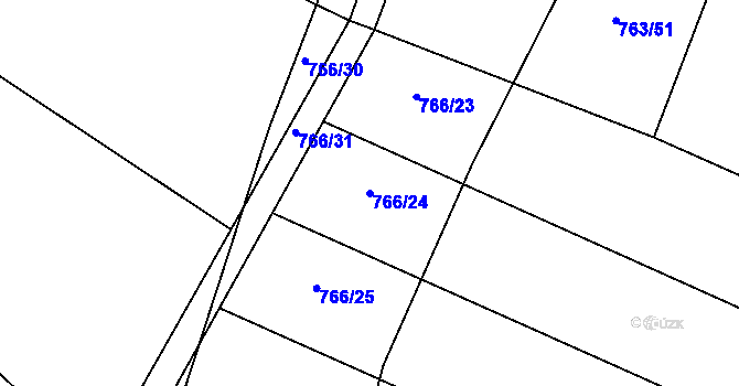 Parcela st. 766/24 v KÚ Oldřišov, Katastrální mapa