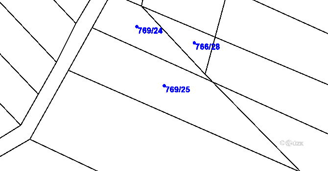 Parcela st. 769/25 v KÚ Oldřišov, Katastrální mapa
