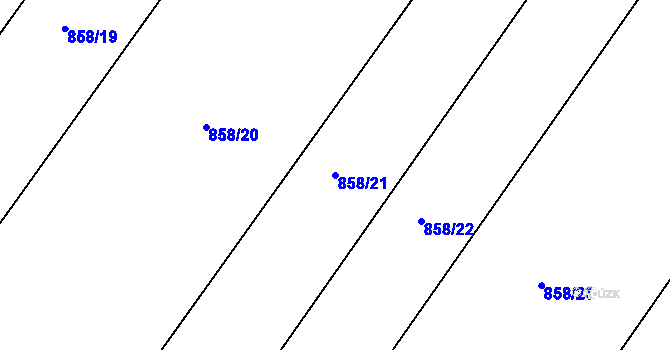 Parcela st. 858/21 v KÚ Oldřišov, Katastrální mapa
