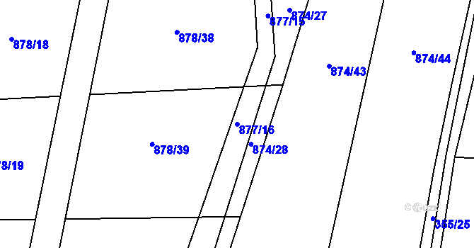 Parcela st. 877/16 v KÚ Oldřišov, Katastrální mapa