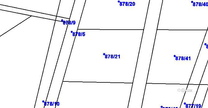 Parcela st. 878/21 v KÚ Oldřišov, Katastrální mapa