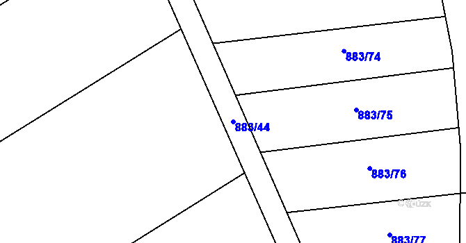 Parcela st. 883/44 v KÚ Oldřišov, Katastrální mapa