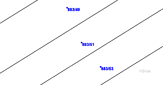 Parcela st. 883/51 v KÚ Oldřišov, Katastrální mapa