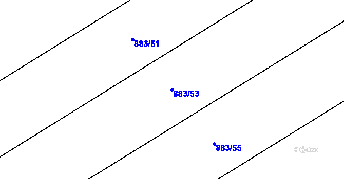 Parcela st. 883/53 v KÚ Oldřišov, Katastrální mapa