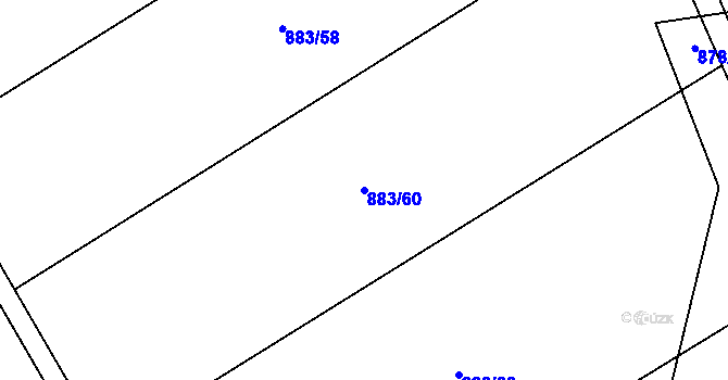 Parcela st. 883/60 v KÚ Oldřišov, Katastrální mapa