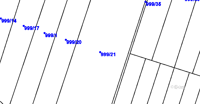Parcela st. 999/21 v KÚ Oldřišov, Katastrální mapa