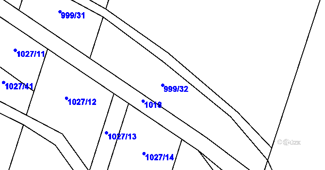 Parcela st. 999/32 v KÚ Oldřišov, Katastrální mapa