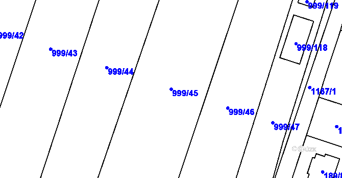 Parcela st. 999/45 v KÚ Oldřišov, Katastrální mapa