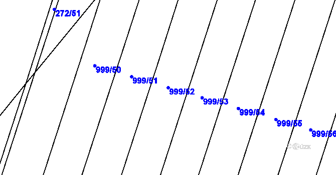 Parcela st. 999/52 v KÚ Oldřišov, Katastrální mapa