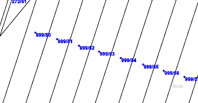 Parcela st. 999/53 v KÚ Oldřišov, Katastrální mapa