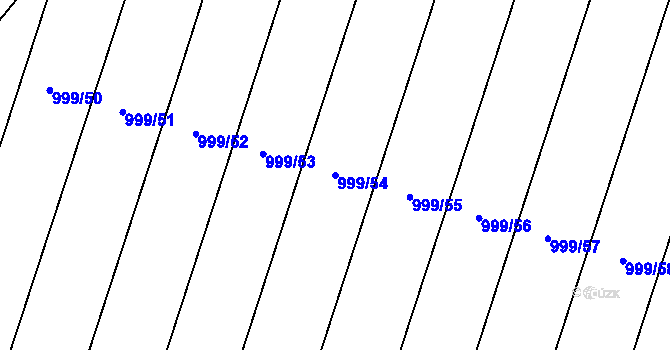 Parcela st. 999/54 v KÚ Oldřišov, Katastrální mapa