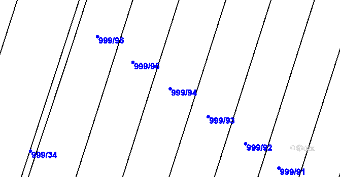 Parcela st. 999/94 v KÚ Oldřišov, Katastrální mapa