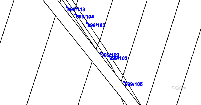 Parcela st. 999/109 v KÚ Oldřišov, Katastrální mapa