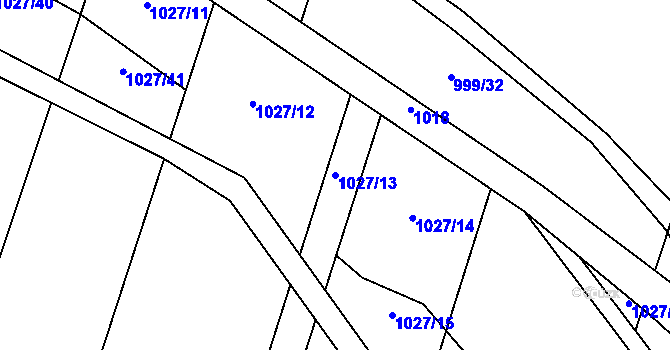 Parcela st. 1027/13 v KÚ Oldřišov, Katastrální mapa