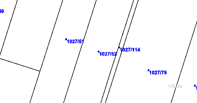 Parcela st. 1027/52 v KÚ Oldřišov, Katastrální mapa