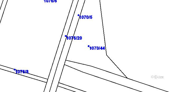 Parcela st. 1070/44 v KÚ Oldřišov, Katastrální mapa