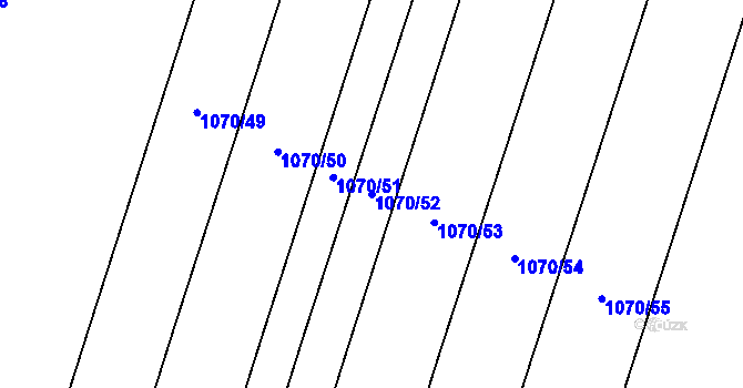 Parcela st. 1070/52 v KÚ Oldřišov, Katastrální mapa