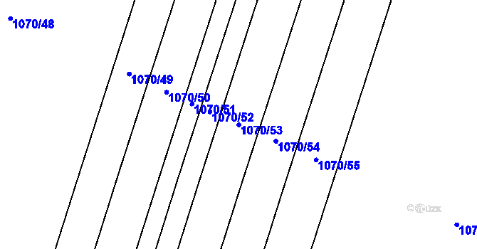 Parcela st. 1070/53 v KÚ Oldřišov, Katastrální mapa