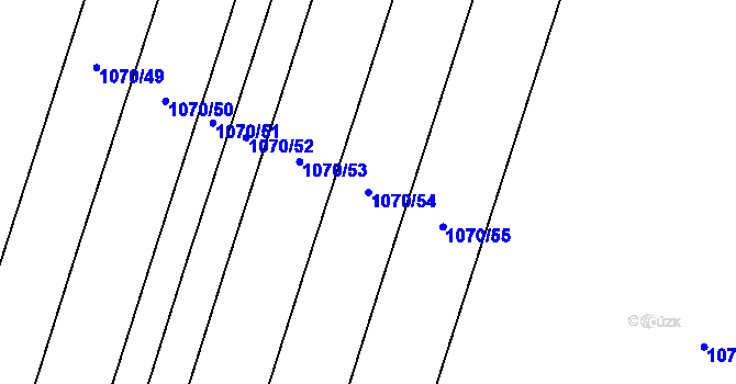 Parcela st. 1070/54 v KÚ Oldřišov, Katastrální mapa