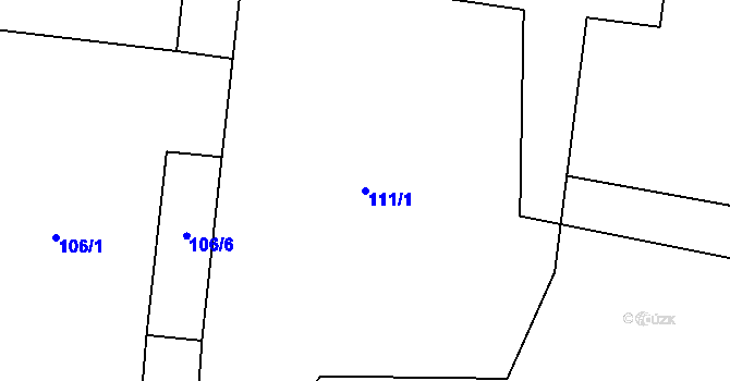 Parcela st. 111/1 v KÚ Oldřišov, Katastrální mapa