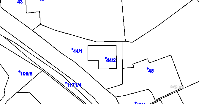 Parcela st. 44 v KÚ Oldřišov, Katastrální mapa
