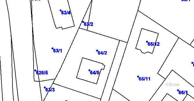Parcela st. 64/2 v KÚ Oldřišov, Katastrální mapa