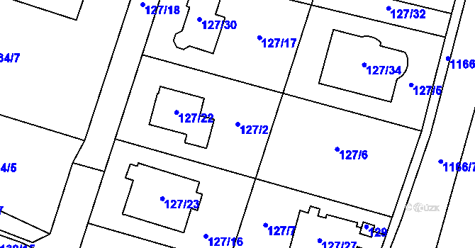 Parcela st. 127/2 v KÚ Oldřišov, Katastrální mapa