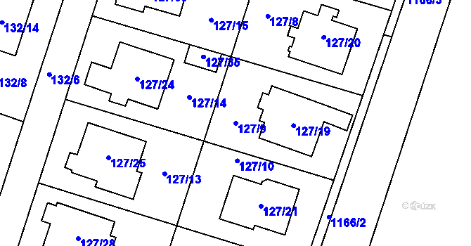 Parcela st. 127/9 v KÚ Oldřišov, Katastrální mapa