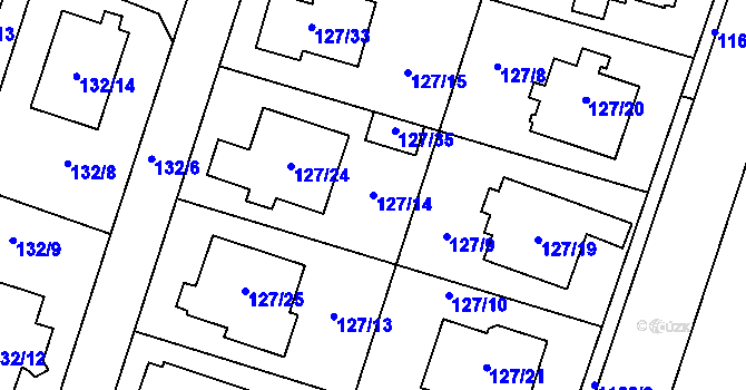 Parcela st. 127/14 v KÚ Oldřišov, Katastrální mapa