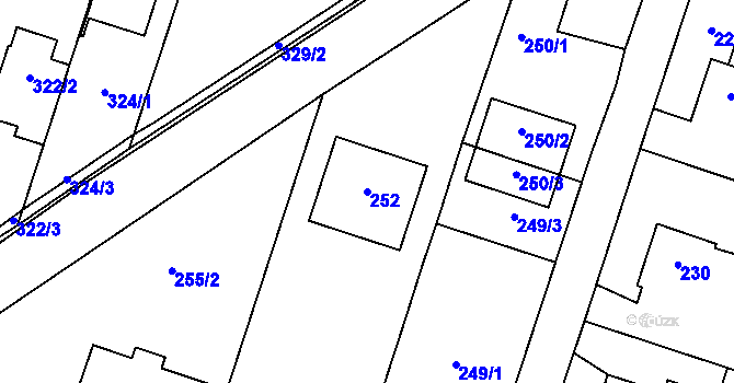Parcela st. 252 v KÚ Oldřišov, Katastrální mapa