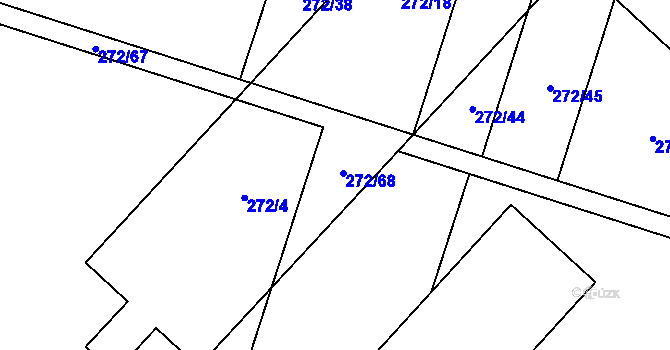 Parcela st. 272/24 v KÚ Oldřišov, Katastrální mapa